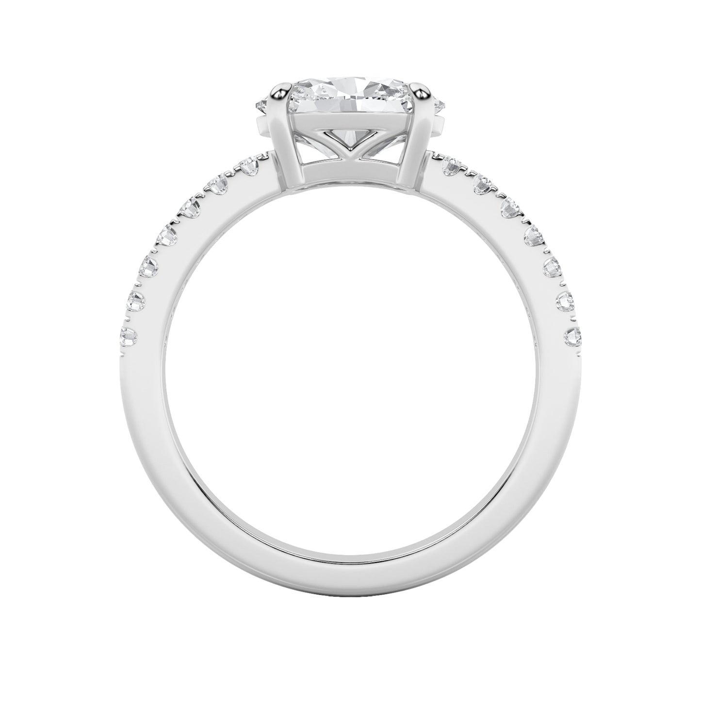 1.5Cttw Oval Shaped Lab Grown Diamond (F/VS) East West Accented Ring in 14K Gold