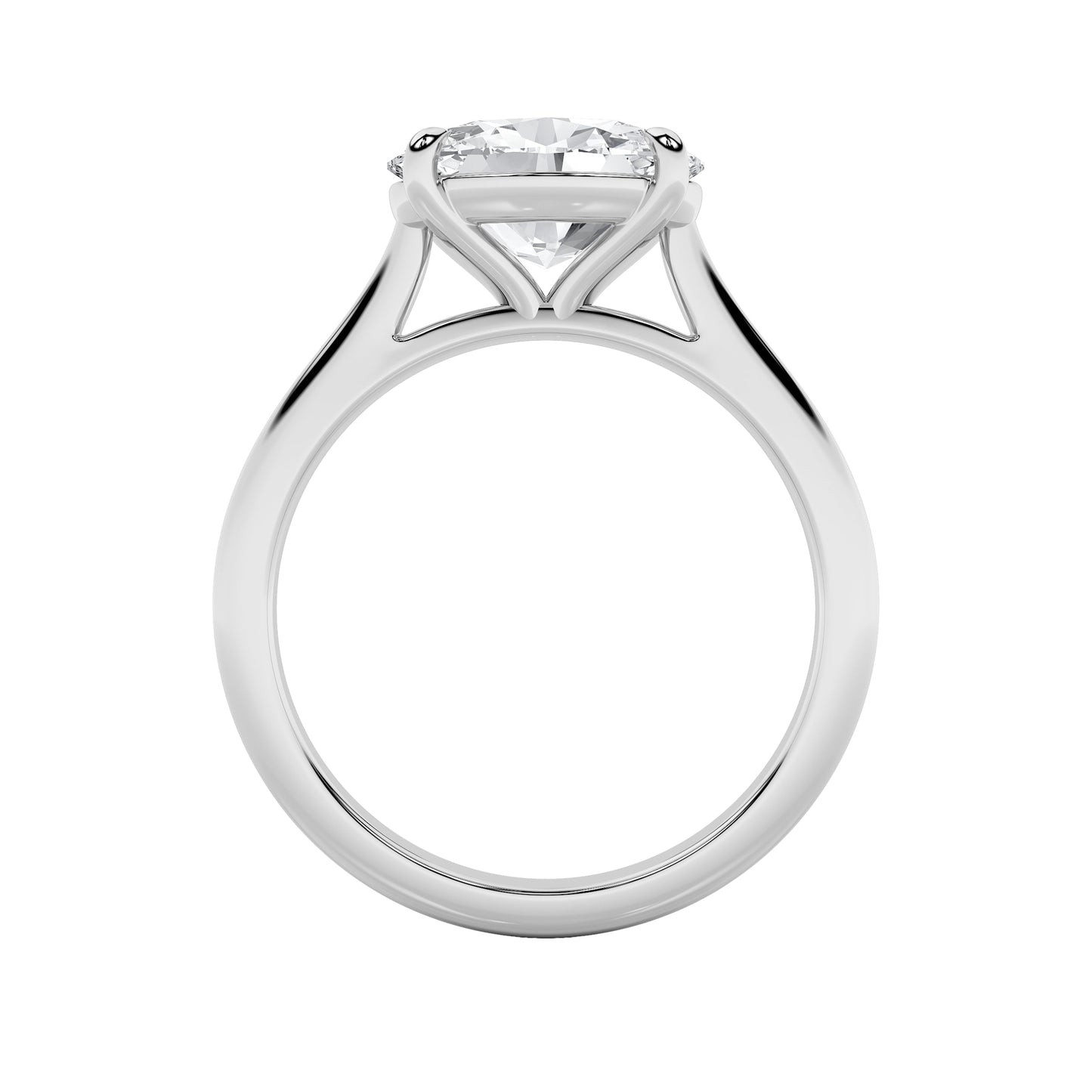 2Cttw Oval Shaped Lab Grown Diamond (F/VS) East West Accented Ring in 14K Gold