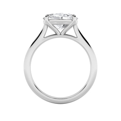 2Cttw Oval Shaped Lab Grown Diamond (F/VS) East West Accented Ring in 14K Gold