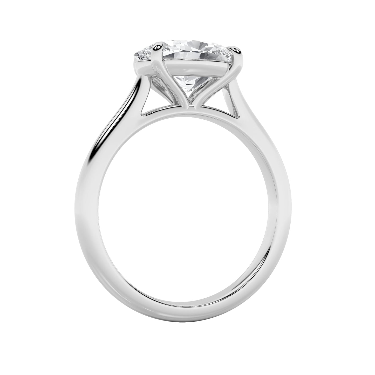 2Cttw Oval Shaped Lab Grown Diamond (F/VS) East West Accented Ring in 14K Gold
