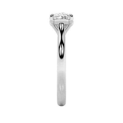 2Cttw Oval Shaped Lab Grown Diamond (F/VS) East West Accented Ring in 14K Gold