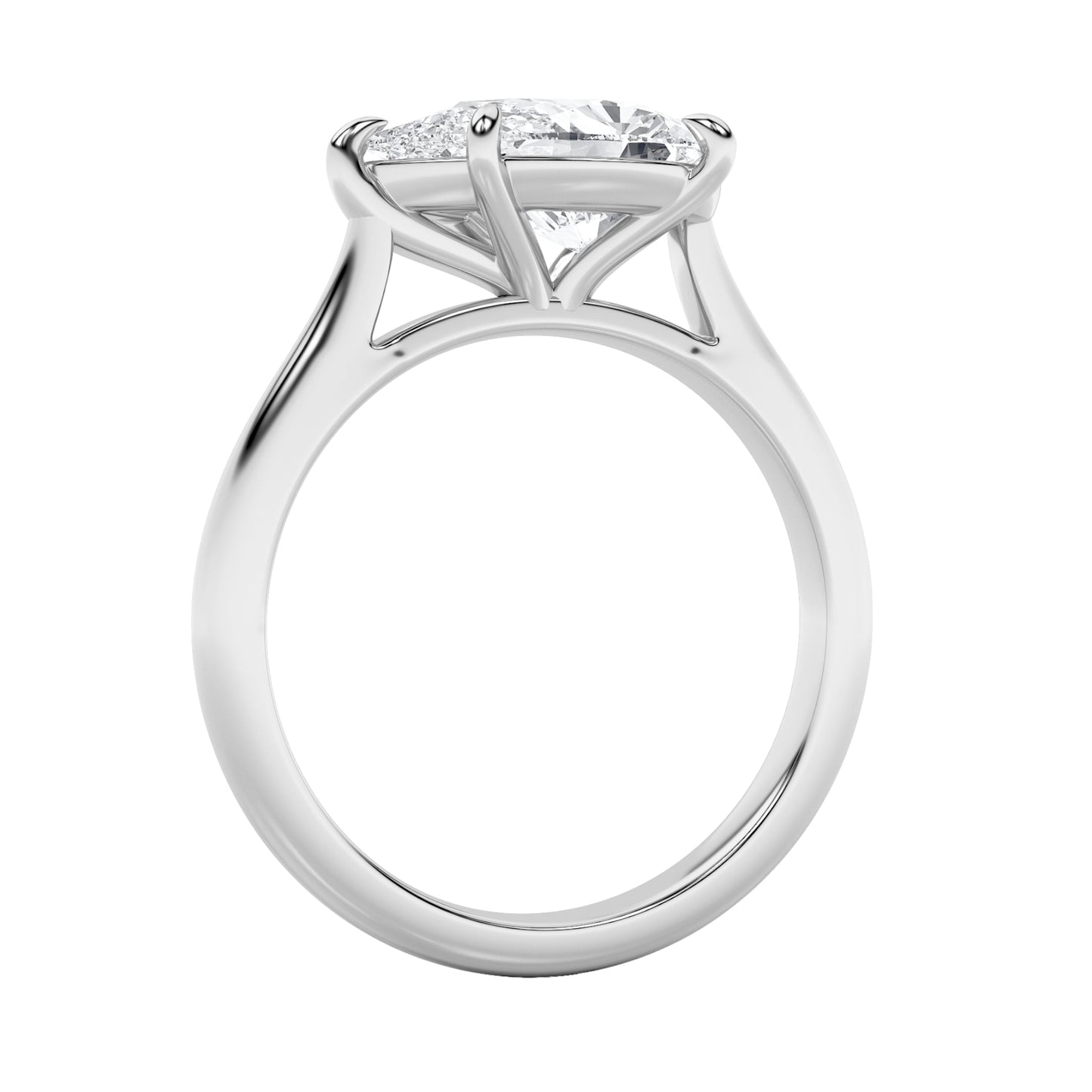 2Cttw Pear Shaped Lab Grown Diamond (F/VS) East West Accented Ring in 14K Gold