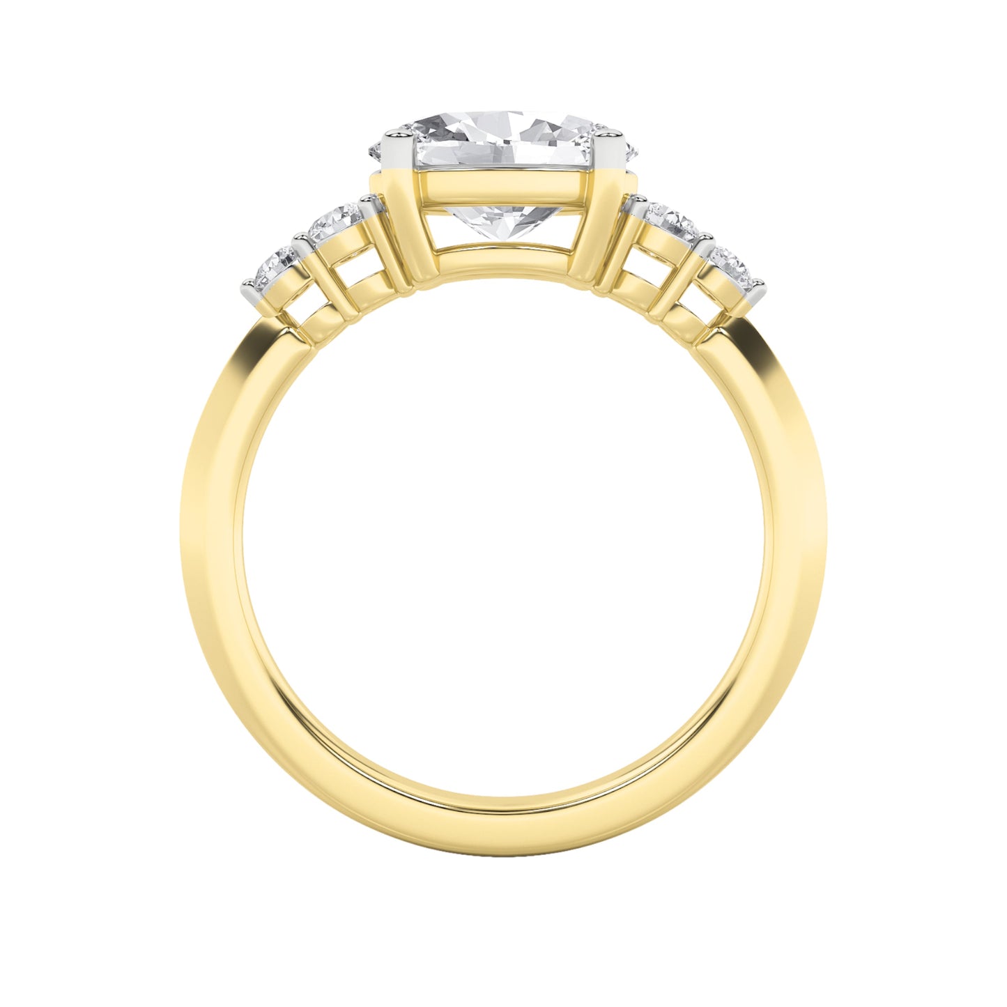 1.5Cttw Oval Shaped Lab Grown Diamond (F/VS) East West Five Stone Ring in 14K Gold