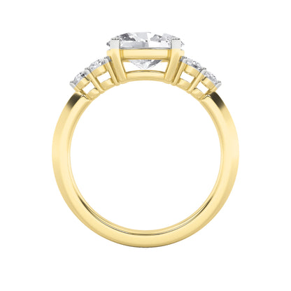 1.5Cttw Oval Shaped Lab Grown Diamond (F/VS) East West Five Stone Ring in 14K Gold
