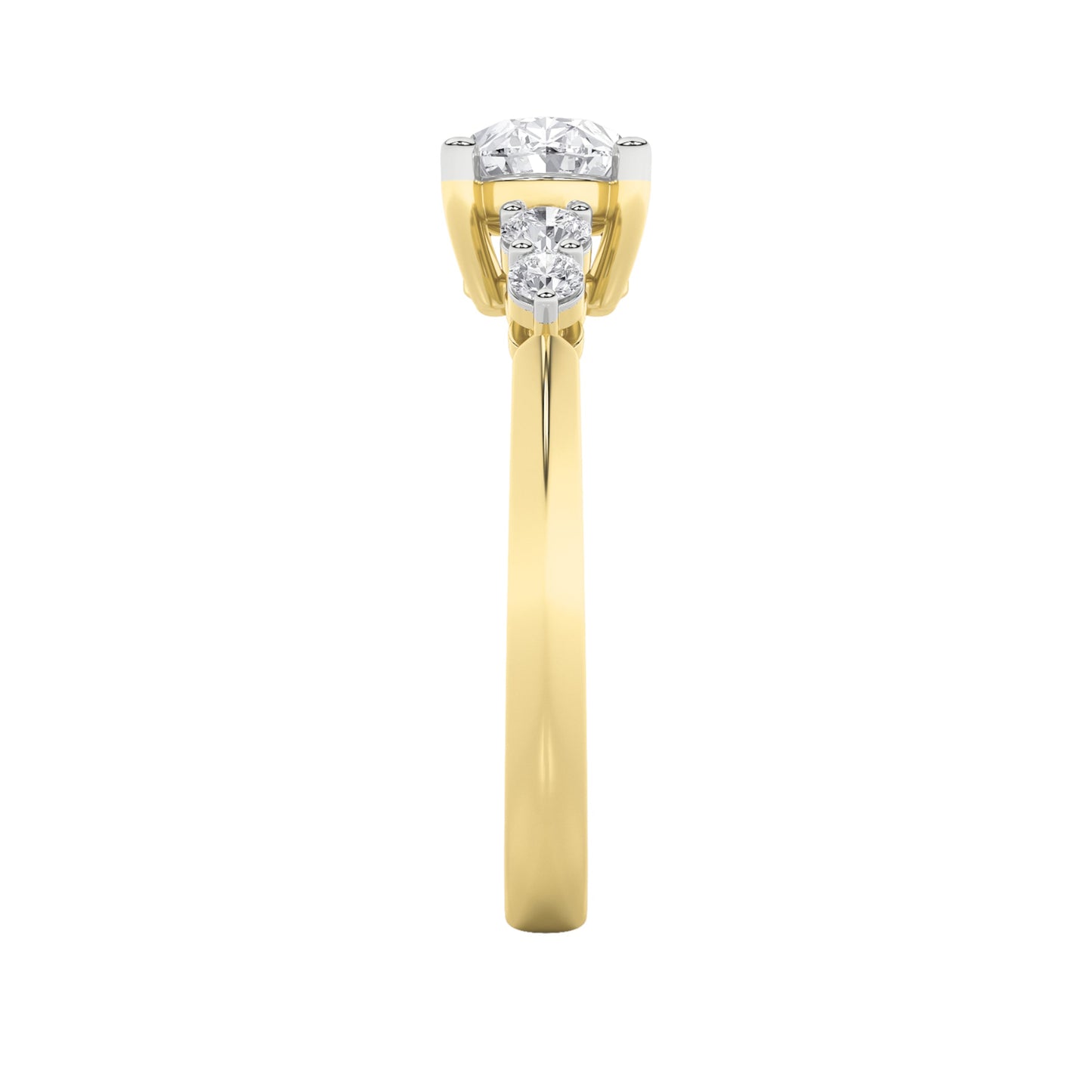 1.5Cttw Oval Shaped Lab Grown Diamond (F/VS) East West Five Stone Ring in 14K Gold