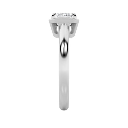 1.5Cttw Emerald Shaped Lab Grown Diamond (F/VS) East West Solitaire Ring in 14K Gold