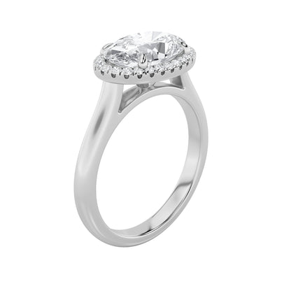 2Cttw Oval Shaped Lab Grown Diamond (F/VS) East West Accented Solitaire Ring in 14K Gold