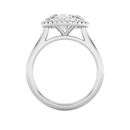 2Cttw Oval Shaped Lab Grown Diamond (F/VS) East West Accented Solitaire Ring in 14K Gold