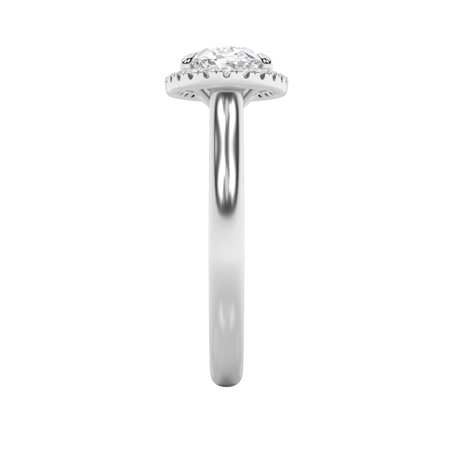 2Cttw Oval Shaped Lab Grown Diamond (F/VS) East West Accented Solitaire Ring in 14K Gold