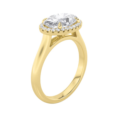2Cttw Oval Shaped Lab Grown Diamond (F/VS) East West Accented Solitaire Ring in 14K Gold