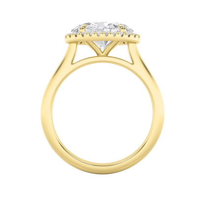 2Cttw Oval Shaped Lab Grown Diamond (F/VS) East West Accented Solitaire Ring in 14K Gold