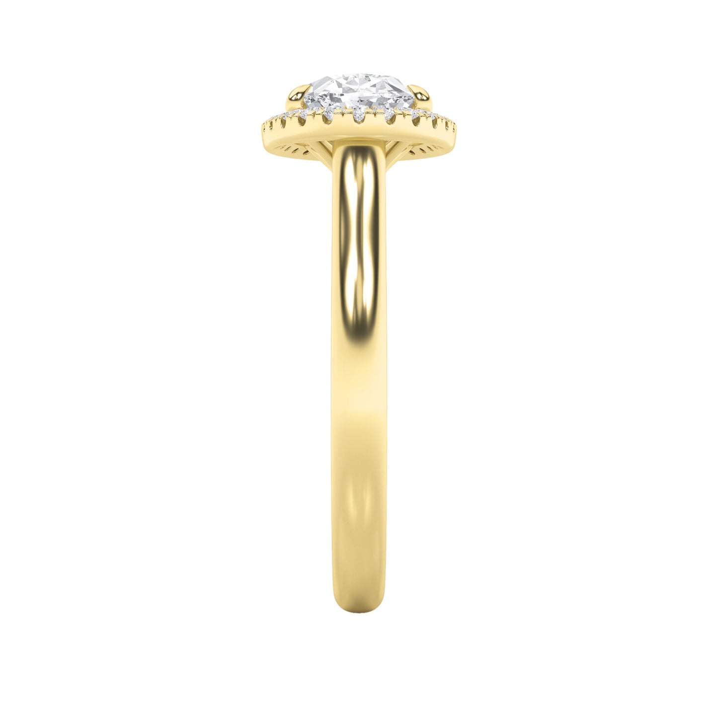 2Cttw Oval Shaped Lab Grown Diamond (F/VS) East West Accented Solitaire Ring in 14K Gold