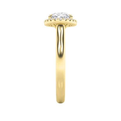 2Cttw Oval Shaped Lab Grown Diamond (F/VS) East West Accented Solitaire Ring in 14K Gold