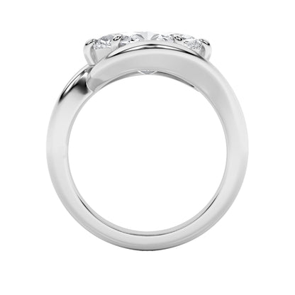 2Cttw Marquise Shaped Lab Grown Diamond (F/VS) East West Solitaire Ring in 14K Gold
