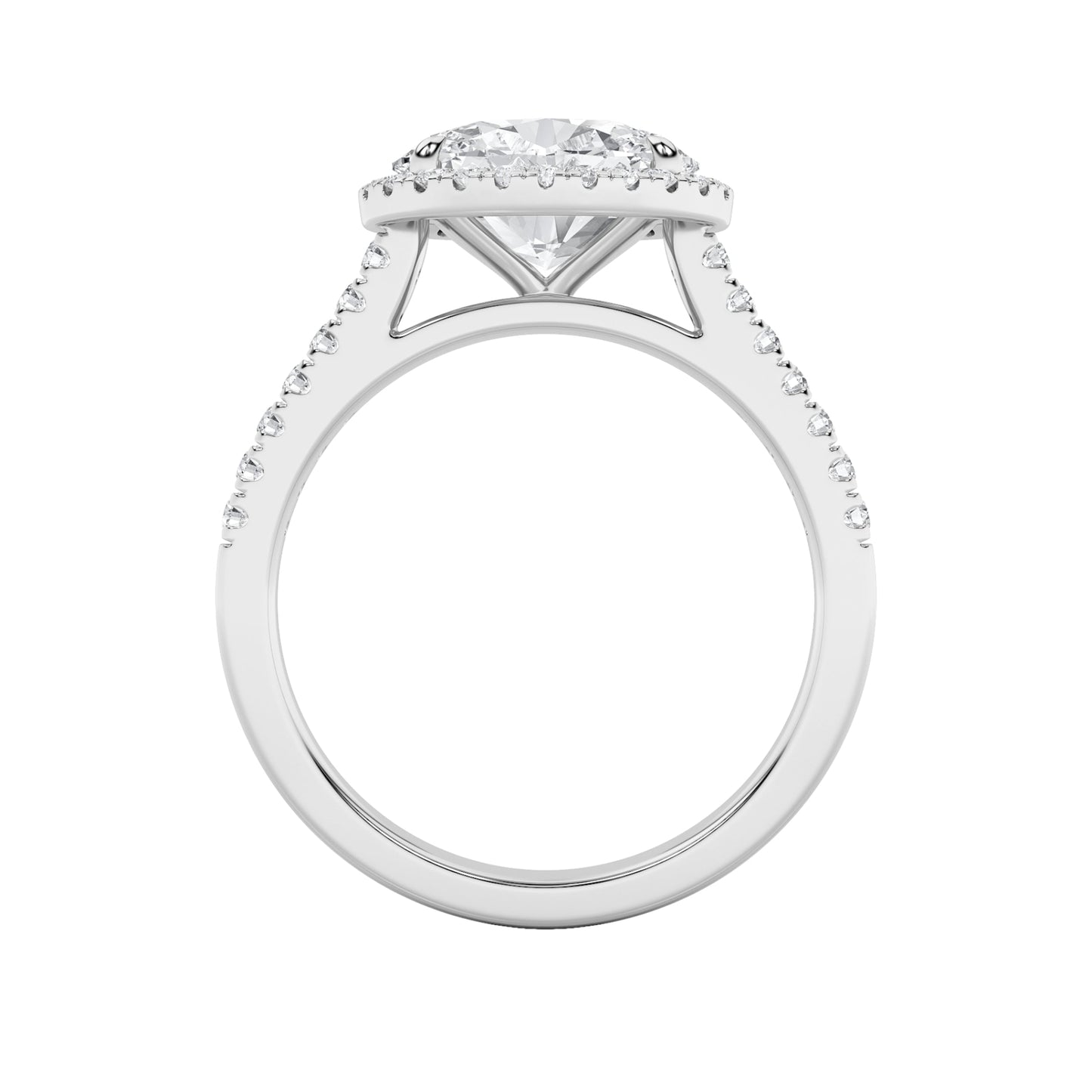 2Cttw Oval Shaped Lab Grown Diamond (F/VS) East West Accented Solitaire Ring in 14K Gold