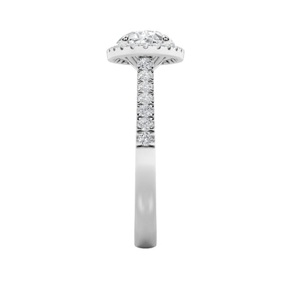2Cttw Oval Shaped Lab Grown Diamond (F/VS) East West Accented Solitaire Ring in 14K Gold