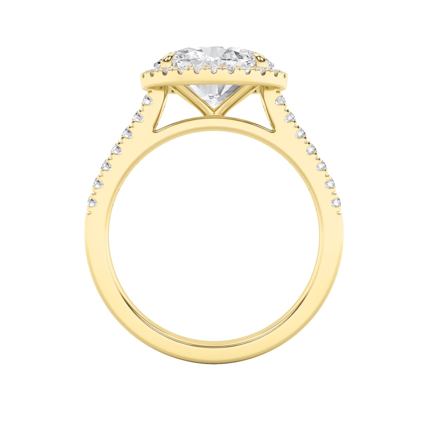 2Cttw Oval Shaped Lab Grown Diamond (F/VS) East West Accented Solitaire Ring in 14K Gold