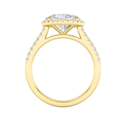 2Cttw Oval Shaped Lab Grown Diamond (F/VS) East West Accented Solitaire Ring in 14K Gold