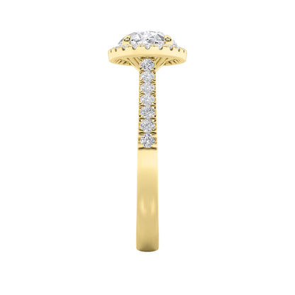 2Cttw Oval Shaped Lab Grown Diamond (F/VS) East West Accented Solitaire Ring in 14K Gold