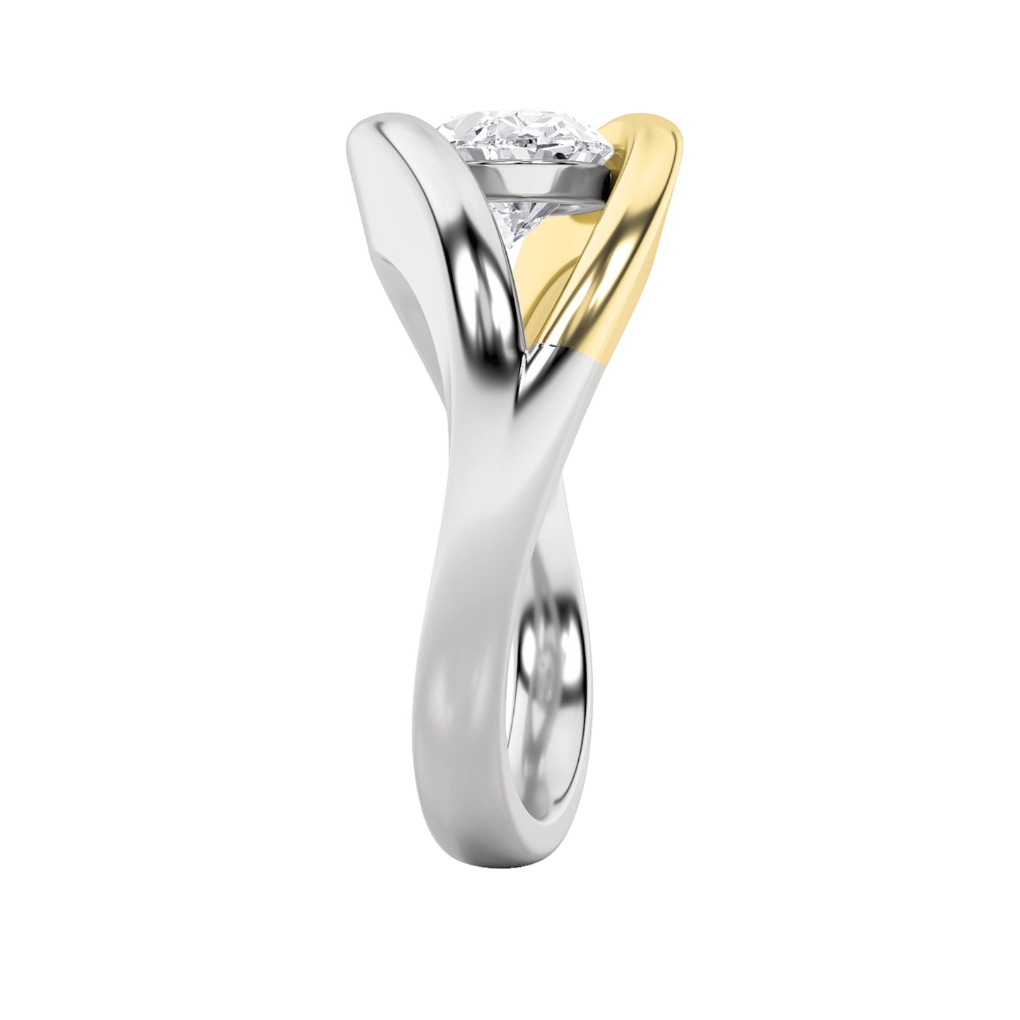 1.5Cttw Oval Shaped Lab Grown Diamond (F/VS) East West Solitaire Ring in 14K Gold