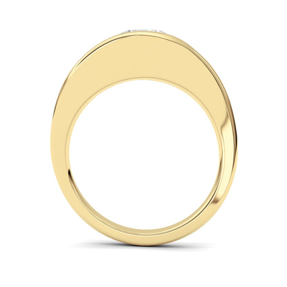 2Cttw Round Shaped Lab Grown Diamond (F/VS) East West Solitaire Fancy Ring in 14K Gold