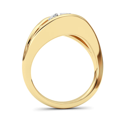 2Cttw Round Shaped Lab Grown Diamond (F/VS) East West Solitaire Fancy Ring in 14K Gold