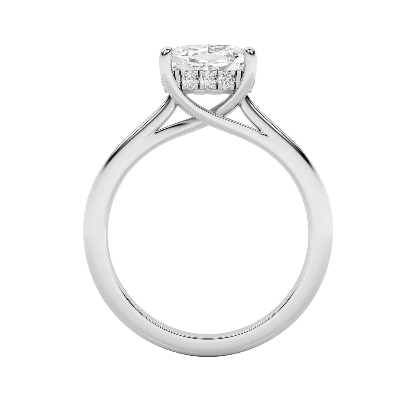 1.5Cttw Elongated Cushion Shaped Lab Grown Diamond(F/VS) East West Solitaire Ring in 14K Gold