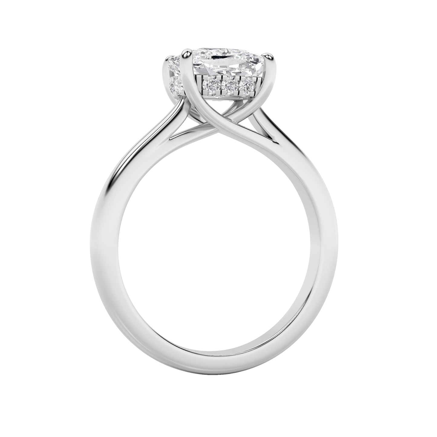 1.5Cttw Elongated Cushion Shaped Lab Grown Diamond(F/VS) East West Solitaire Ring in 14K Gold