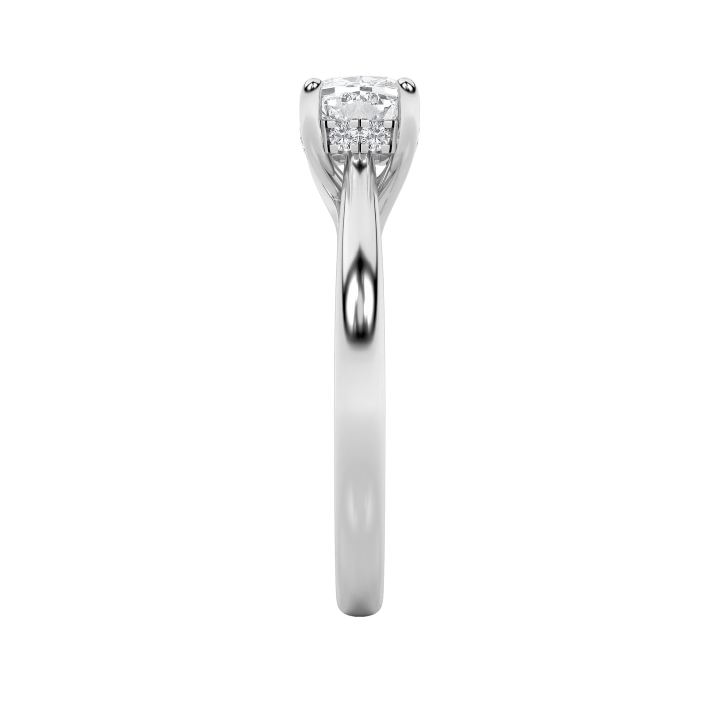 1.5Cttw Elongated Cushion Shaped Lab Grown Diamond(F/VS) East West Solitaire Ring in 14K Gold