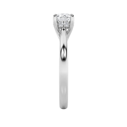 1.5Cttw Elongated Cushion Shaped Lab Grown Diamond(F/VS) East West Solitaire Ring in 14K Gold