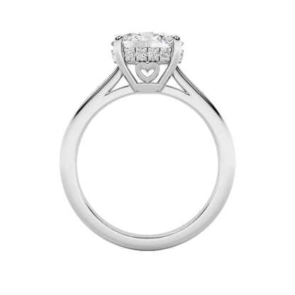1.5Cttw Oval Shaped Lab Grown Diamond (F/VS) East West Solitaire Ring in 14K Gold