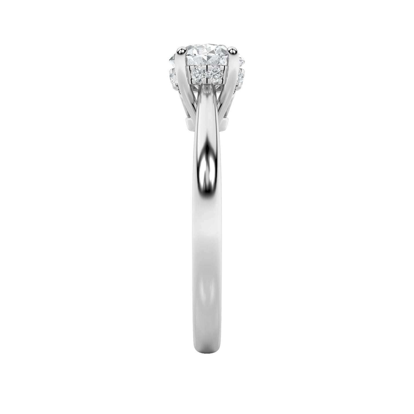 1.5Cttw Oval Shaped Lab Grown Diamond (F/VS) East West Solitaire Ring in 14K Gold