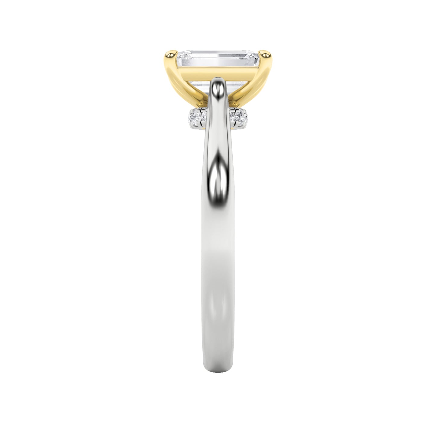 2Cttw Emerald Shaped Lab Grown Diamond (F/VS) Solitaire Engagement Ring in 14K Gold