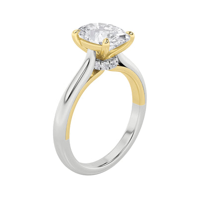 2Cttw Oval Shaped Lab Grown Diamond (F/VS) Solitaire Engagement Ring in 14K Gold