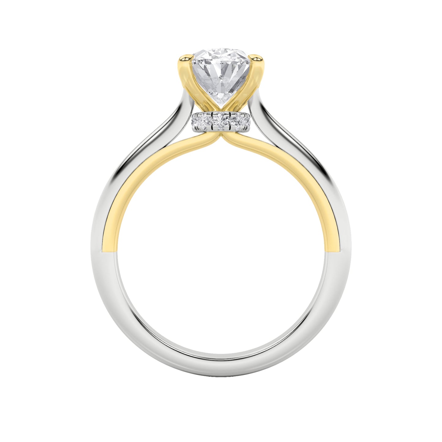 2Cttw Oval Shaped Lab Grown Diamond (F/VS) Solitaire Engagement Ring in 14K Gold