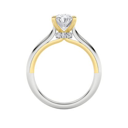 2Cttw Oval Shaped Lab Grown Diamond (F/VS) Solitaire Engagement Ring in 14K Gold
