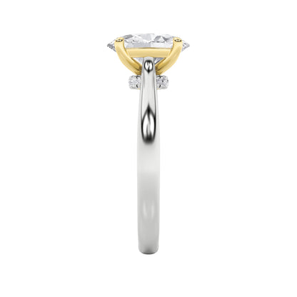 2Cttw Oval Shaped Lab Grown Diamond (F/VS) Solitaire Engagement Ring in 14K Gold