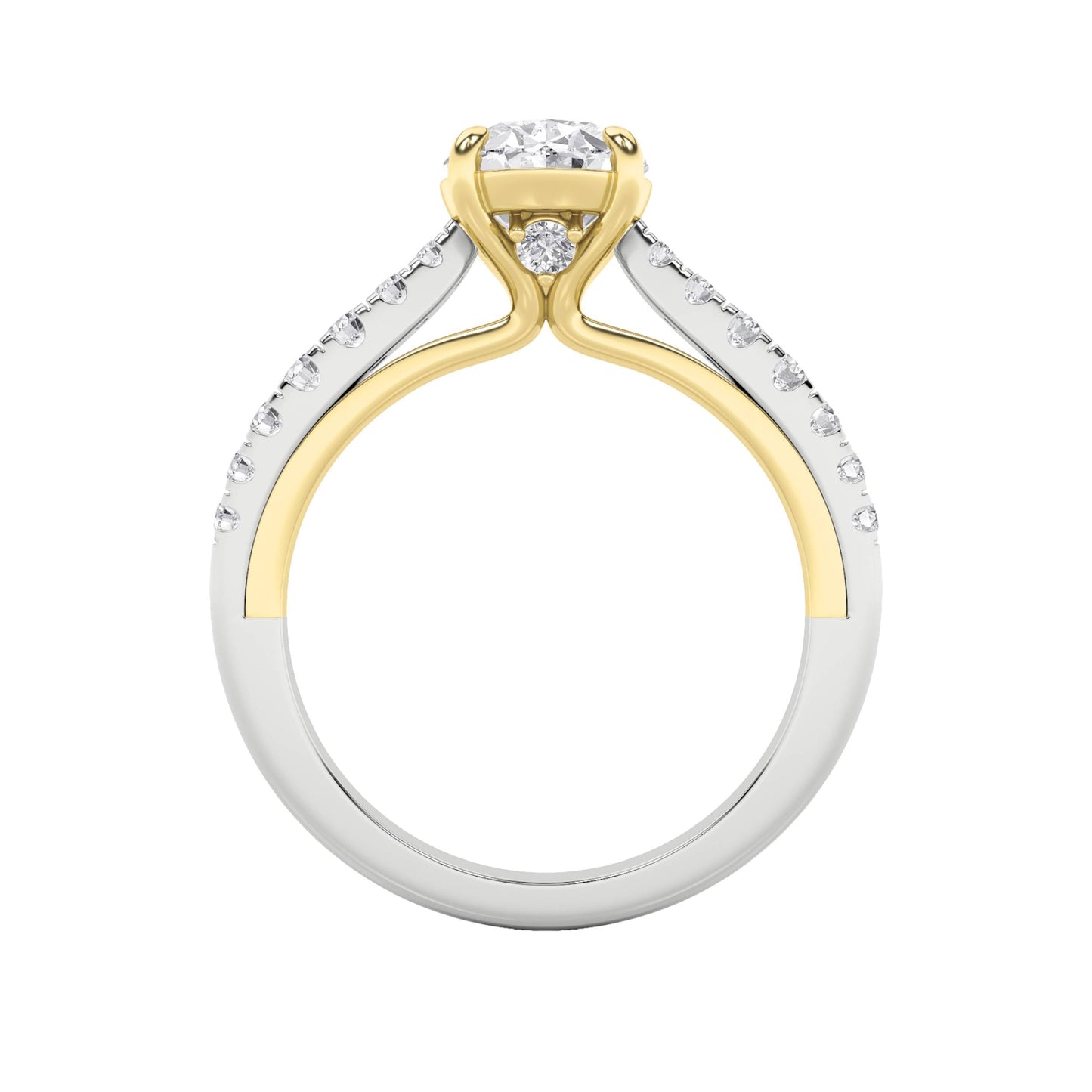 2Cttw Oval Shaped Lab Grown Diamond (F/VS) Solitaire Engagement Ring in 14K Gold