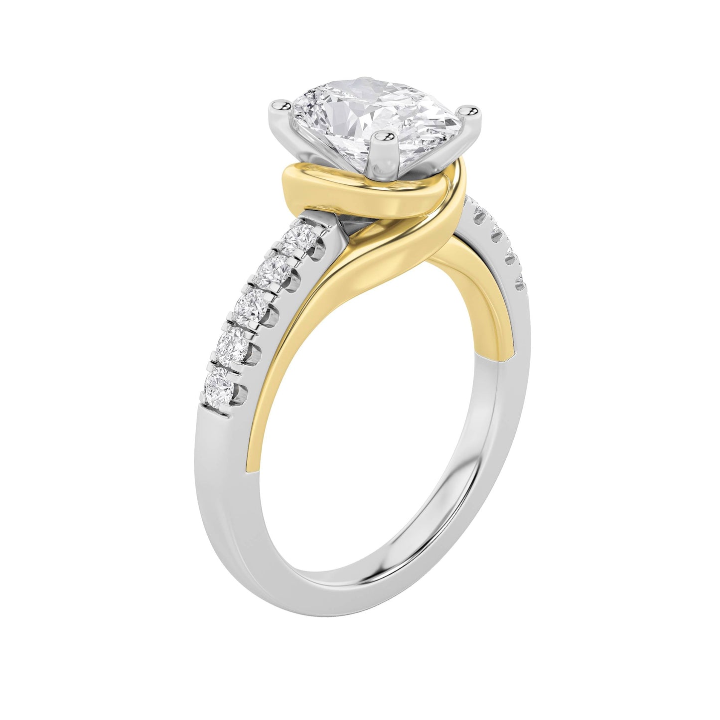 2Cttw Oval Shaped Lab Grown Diamond (F/VS) Solitaire Engagement Ring in 14K Gold
