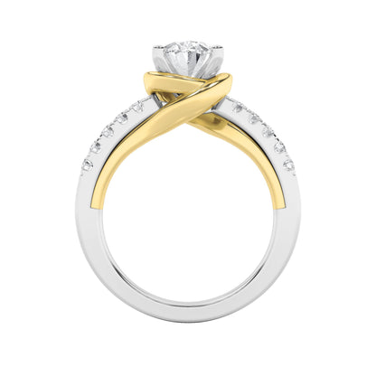 2Cttw Oval Shaped Lab Grown Diamond (F/VS) Solitaire Engagement Ring in 14K Gold