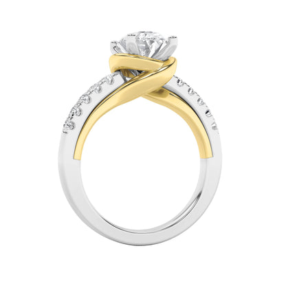 2Cttw Oval Shaped Lab Grown Diamond (F/VS) Solitaire Engagement Ring in 14K Gold