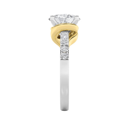 2Cttw Oval Shaped Lab Grown Diamond (F/VS) Solitaire Engagement Ring in 14K Gold
