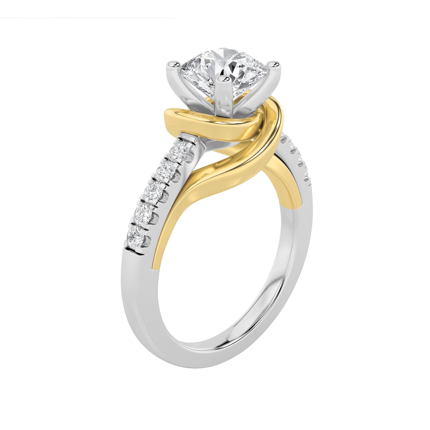 2Cttw Round Shaped Lab Grown Diamond (F/VS) Ring in 14K Gold