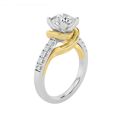 2Cttw Round Shaped Lab Grown Diamond (F/VS) Ring in 14K Gold