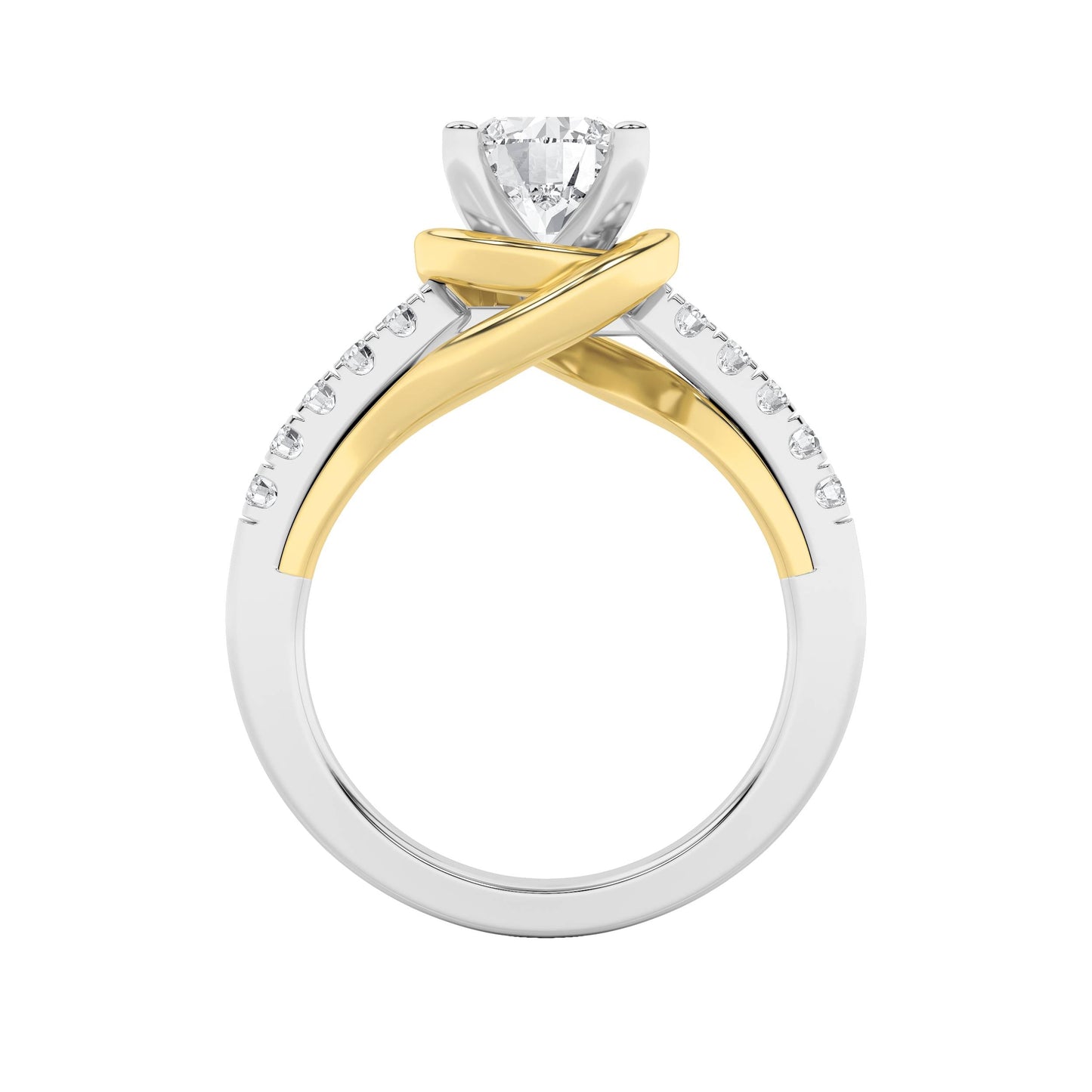 2Cttw Round Shaped Lab Grown Diamond (F/VS) Ring in 14K Gold
