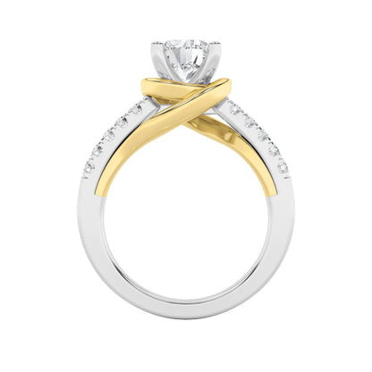2Cttw Round Shaped Lab Grown Diamond (F/VS) Ring in 14K Gold