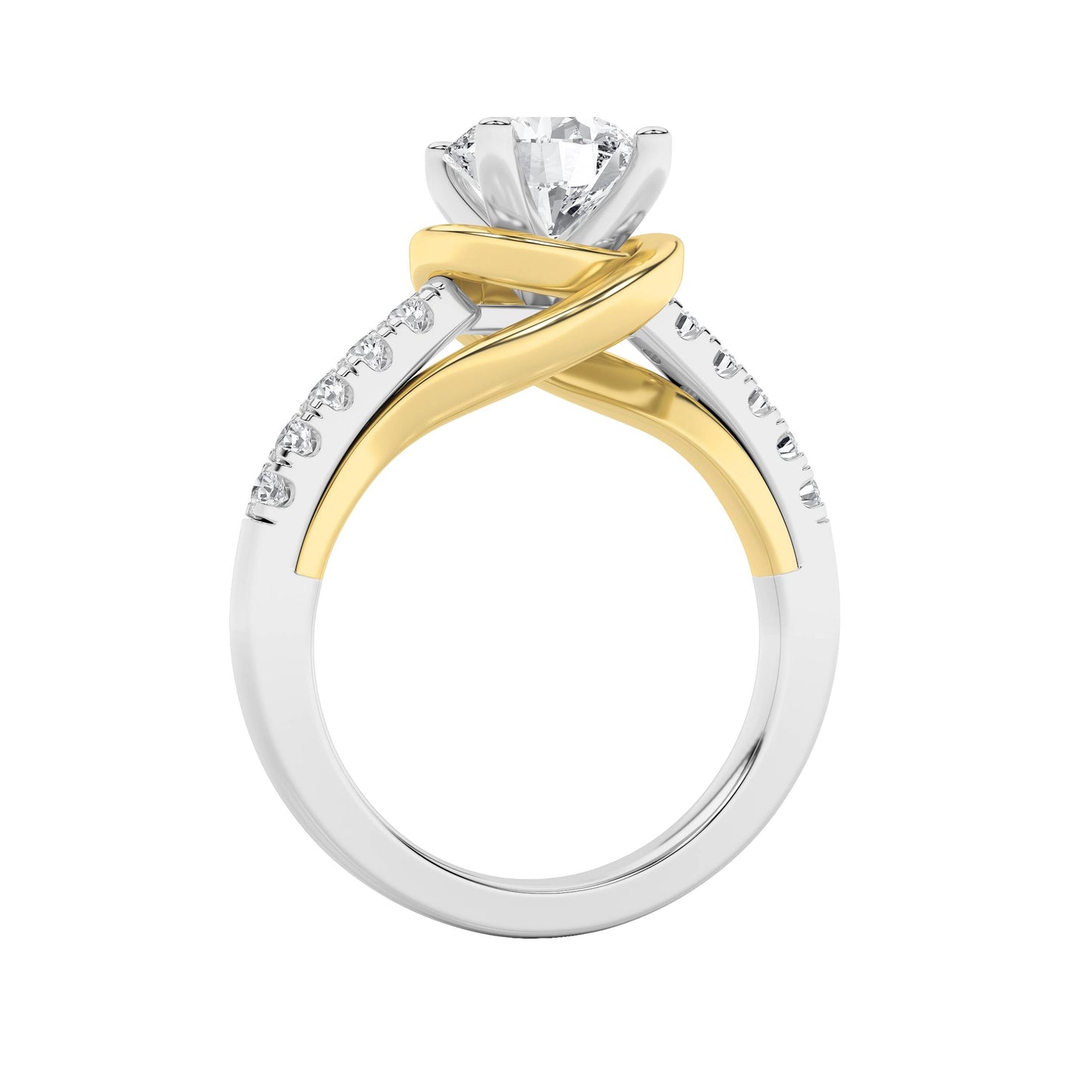2Cttw Round Shaped Lab Grown Diamond (F/VS) Ring in 14K Gold