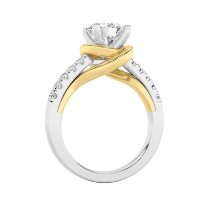 2Cttw Round Shaped Lab Grown Diamond (F/VS) Ring in 14K Gold
