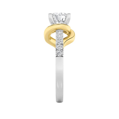 2Cttw Round Shaped Lab Grown Diamond (F/VS) Ring in 14K Gold