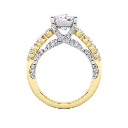 4Cttw Elongated Cushion Shaped Lab Grown Diamond (F/VS)  Ring in 14K Gold